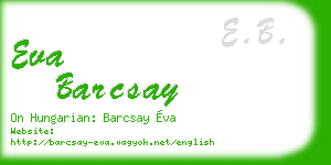 eva barcsay business card